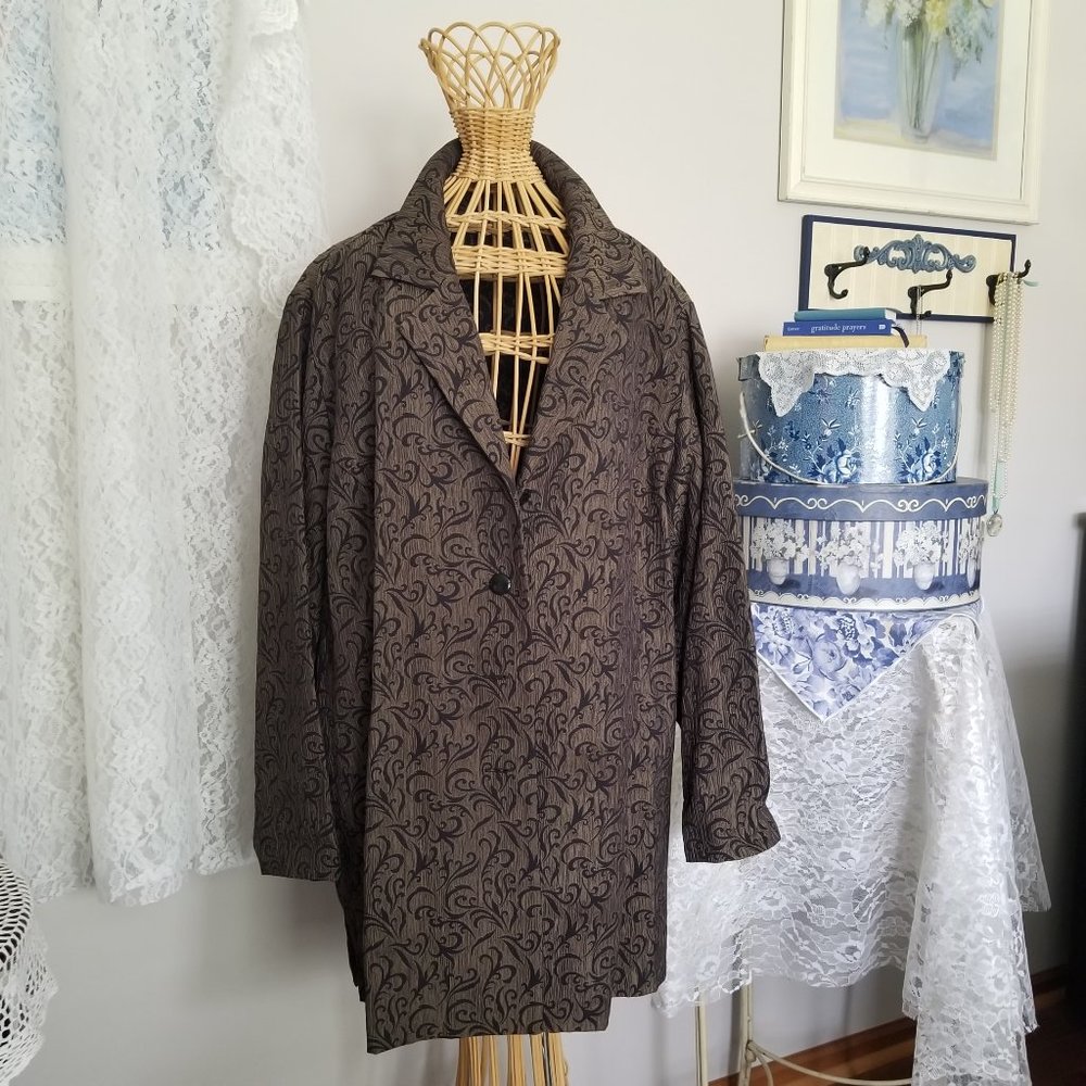 Brown & Black Swirl Blazer Duster Size 20W
